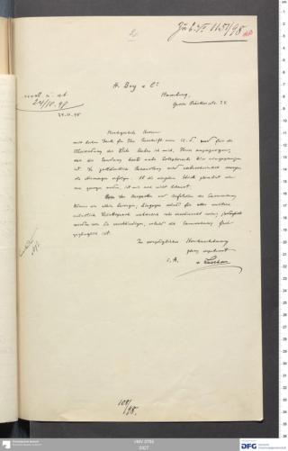 An archival document representing a Correspondence of 2 page(s)