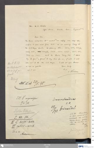An archival document representing a Correspondence of 1 page(s)