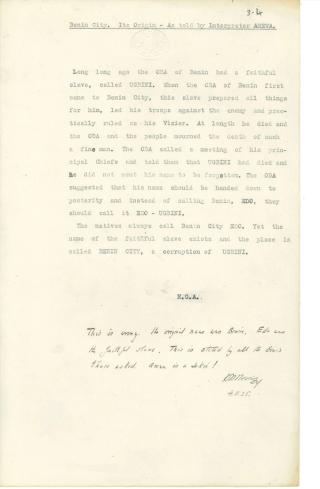 An archival document representing a Official Reports of 1 page(s)