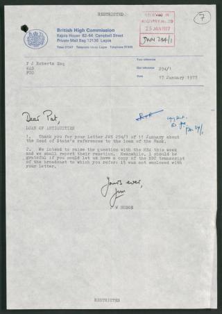 An archival document representing a Files  of 1 page(s)