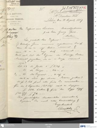 An archival document representing a Correspondence of 2 page(s)