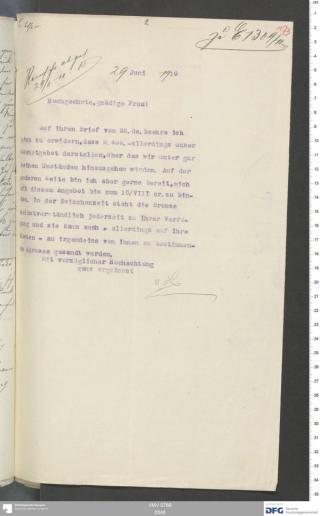 An archival document representing a Correspondence of 2 page(s)
