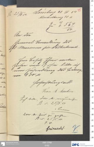 An archival document representing a Correspondence of 2 page(s)