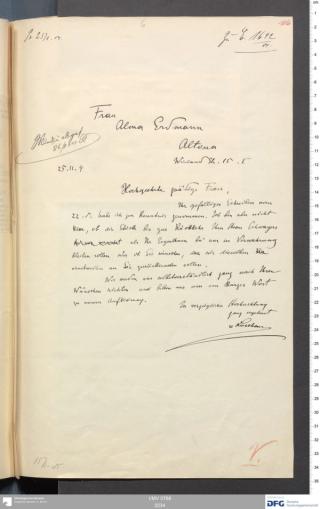 An archival document representing a Correspondence of 1 page(s)