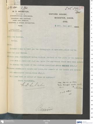 An archival document representing a Correspondence of 2 page(s)