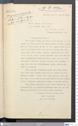 An archival document representing a Correspondence of 2 page(s)