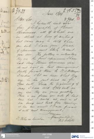 An archival document representing a Correspondence of 1 page(s)