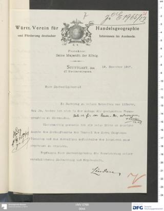 An archival document representing a Correspondence of 1 page(s)