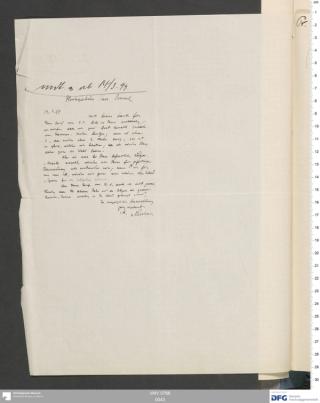 An archival document representing a Correspondence of 1 page(s)