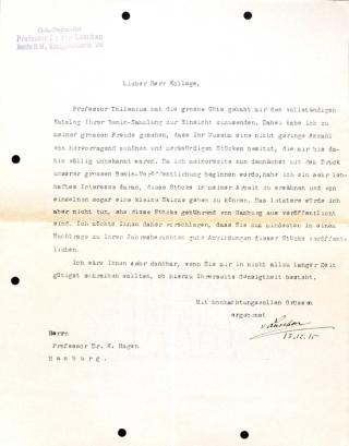 An archival document representing a Correspondence of 1 page(s)