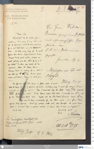 An archival document representing a Correspondence of 2 page(s)