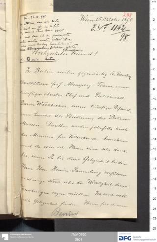 An archival document representing a Correspondence of 2 page(s)