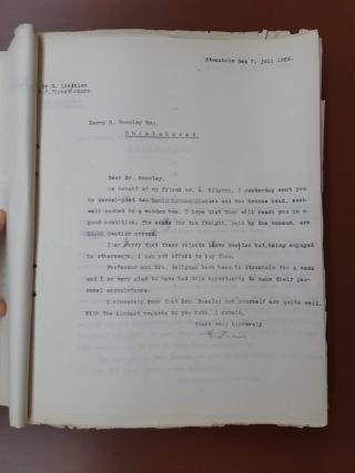 An archival document representing a Correspondence of 1 page(s)