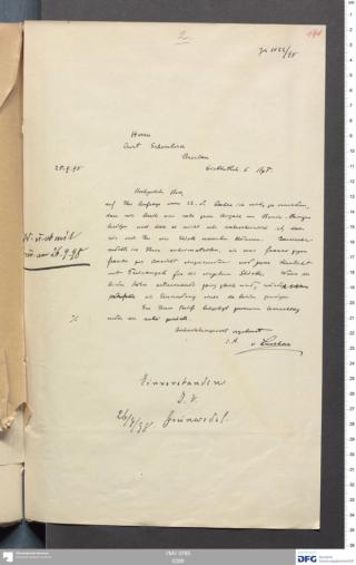 An archival document representing a Correspondence of 2 page(s)