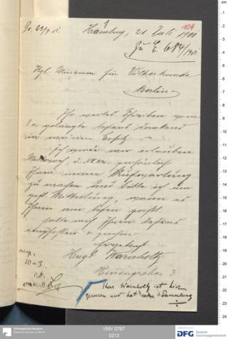 An archival document representing a Correspondence of 2 page(s)