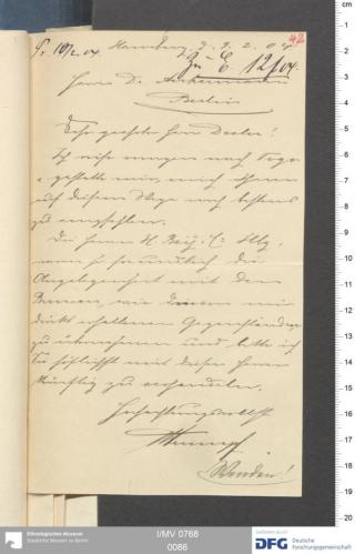An archival document representing a Correspondence of 2 page(s)