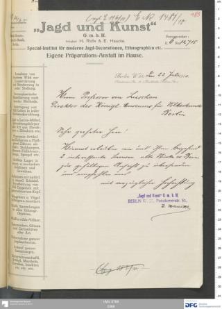 An archival document representing a Correspondence of 2 page(s)