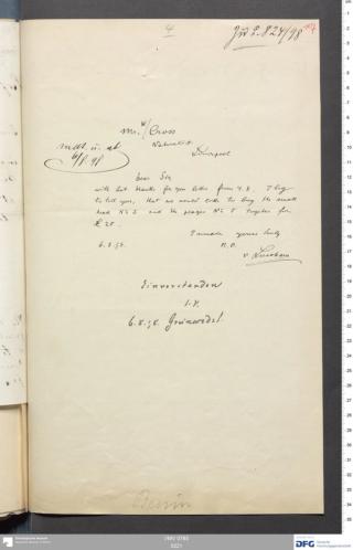 An archival document representing a Correspondence of 2 page(s)