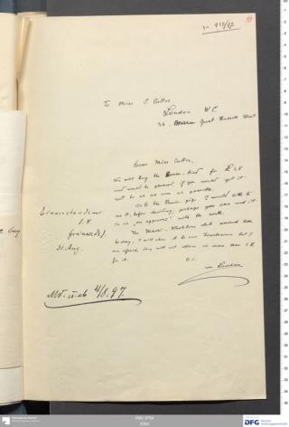 An archival document representing a Correspondence of 2 page(s)