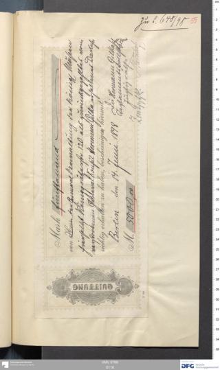 An archival document representing a Receipts of 1 page(s)