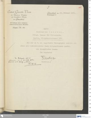 An archival document representing a Correspondence of 2 page(s)
