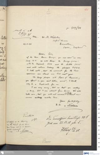 An archival document representing a Correspondence of 1 page(s)