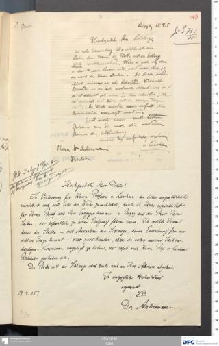 An archival document representing a Correspondence of 1 page(s)