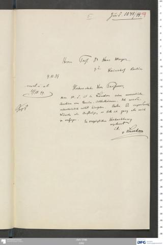 An archival document representing a Correspondence of 2 page(s)