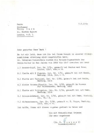 An archival document representing a Correspondence of 1 page(s)