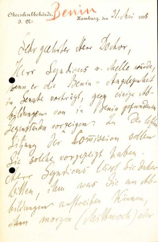 An archival document representing a Correspondence of 2 page(s)
