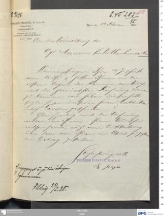 An archival document representing a Correspondence of 2 page(s)