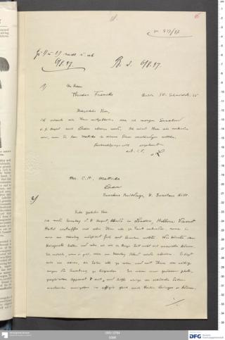 An archival document representing a Correspondence of 2 page(s)