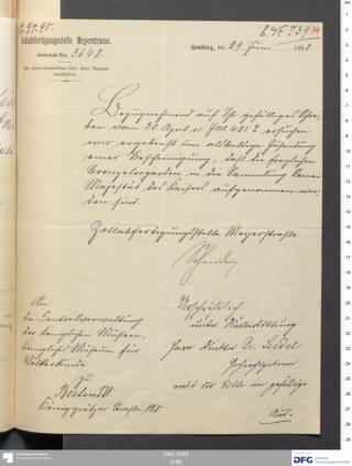 An archival document representing a Correspondence of 2 page(s)