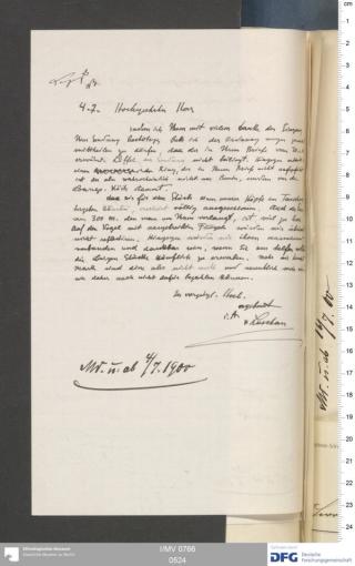 An archival document representing a Correspondence of 1 page(s)