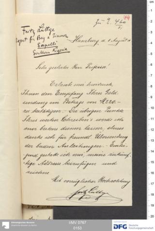 An archival document representing a Correspondence of 2 page(s)