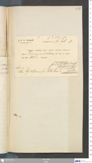 An archival document representing a Receipts of 1 page(s)
