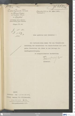 An archival document representing a Correspondence of 2 page(s)