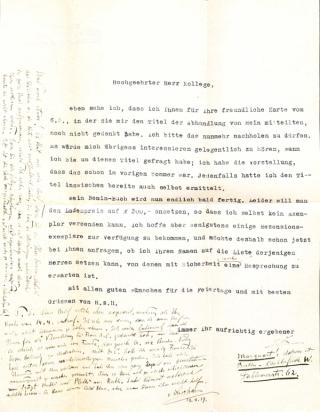 An archival document representing a Correspondence of 1 page(s)