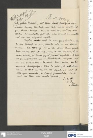 An archival document representing a Correspondence of 1 page(s)