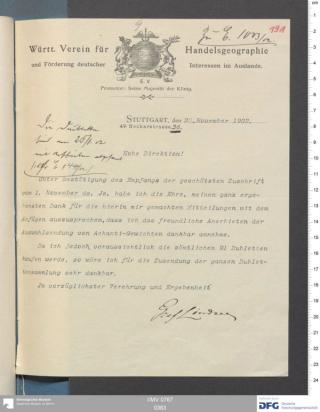 An archival document representing a Correspondence of 2 page(s)