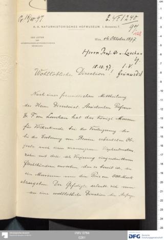 An archival document representing a Correspondence of 2 page(s)