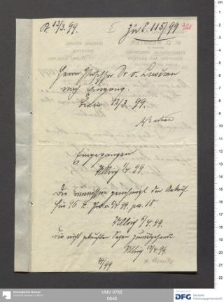 An archival document representing a Correspondence of 1 page(s)