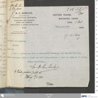 An archival document representing a Correspondence of 2 page(s)