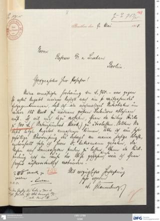 An archival document representing a Correspondence of 2 page(s)
