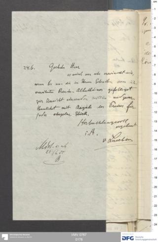An archival document representing a Correspondence of 1 page(s)
