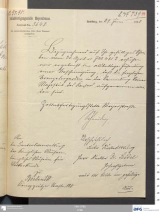 An archival document representing a Correspondence of 2 page(s)