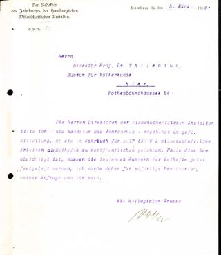 An archival document representing a Correspondence of 1 page(s)