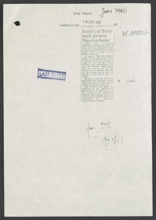 An archival document representing a Files  of 1 page(s)