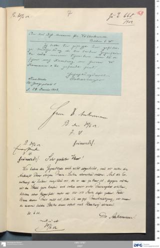An archival document representing a Correspondence of 2 page(s)