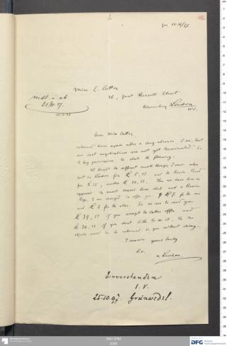 An archival document representing a Correspondence of 1 page(s)